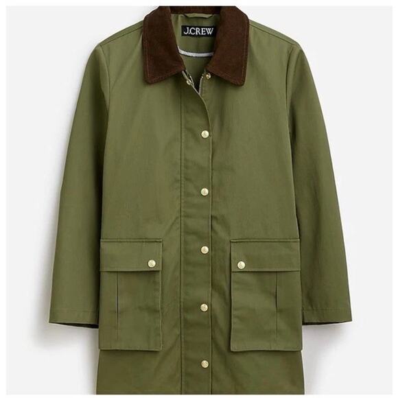 J.CREW Jackets & Blazers - NWT J. Crew Heritage Barn Jacket Green Waxed Canvas Twill Womens S Chore Coat